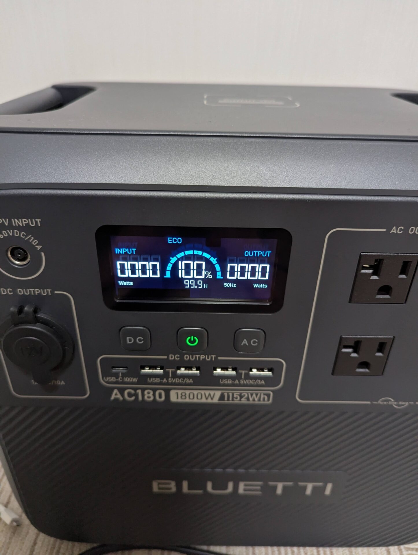未開封品 Bluetti AC180 ポータブル電源 1152Wh 防災 災害時やキャンプ
